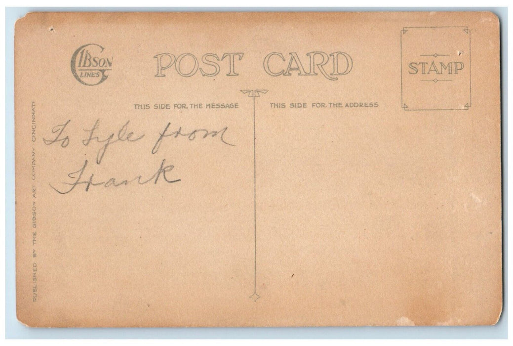 c1910's Valentine Children Broken Heart Gibson Posted Antique Postcard