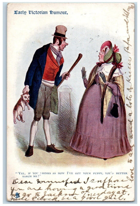c1910's Early Victorian Humor Vel Puppy Oilette Tuck's Hastings MI Postcard