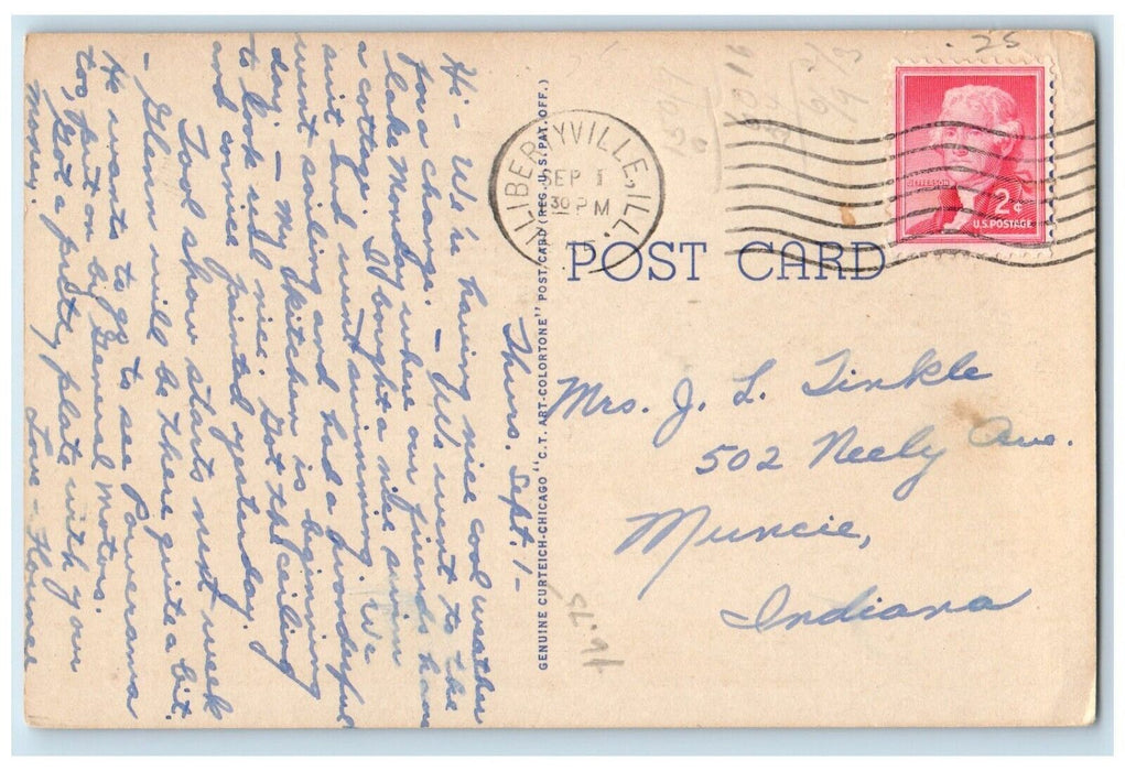 c1955 Greetings From Bay View Michigan MI River Vintage Antique Posted Postcard