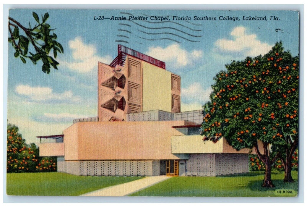 1961 Annie Pfeiffer Chapel Florida Southern College Lakeland Florida FL Postcard