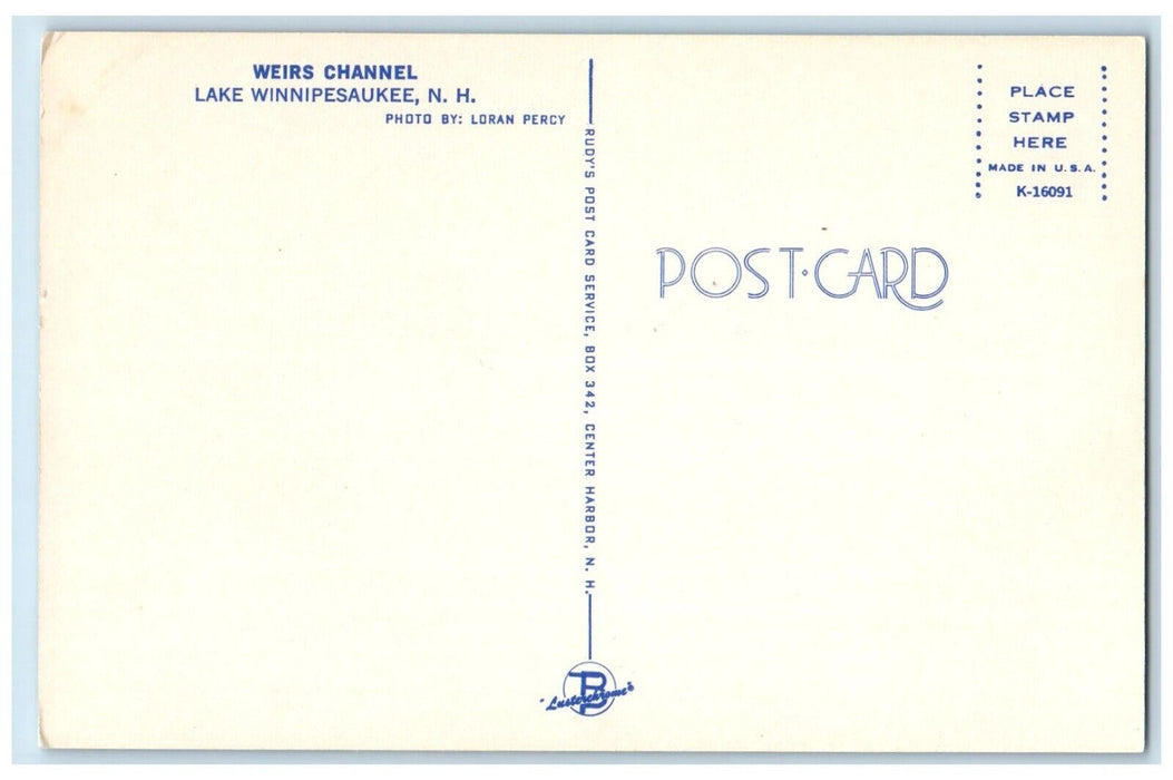 c1960 Weirs Channel Lake Winnipesaukee New Hampshire NH Vintage Antique Postcard