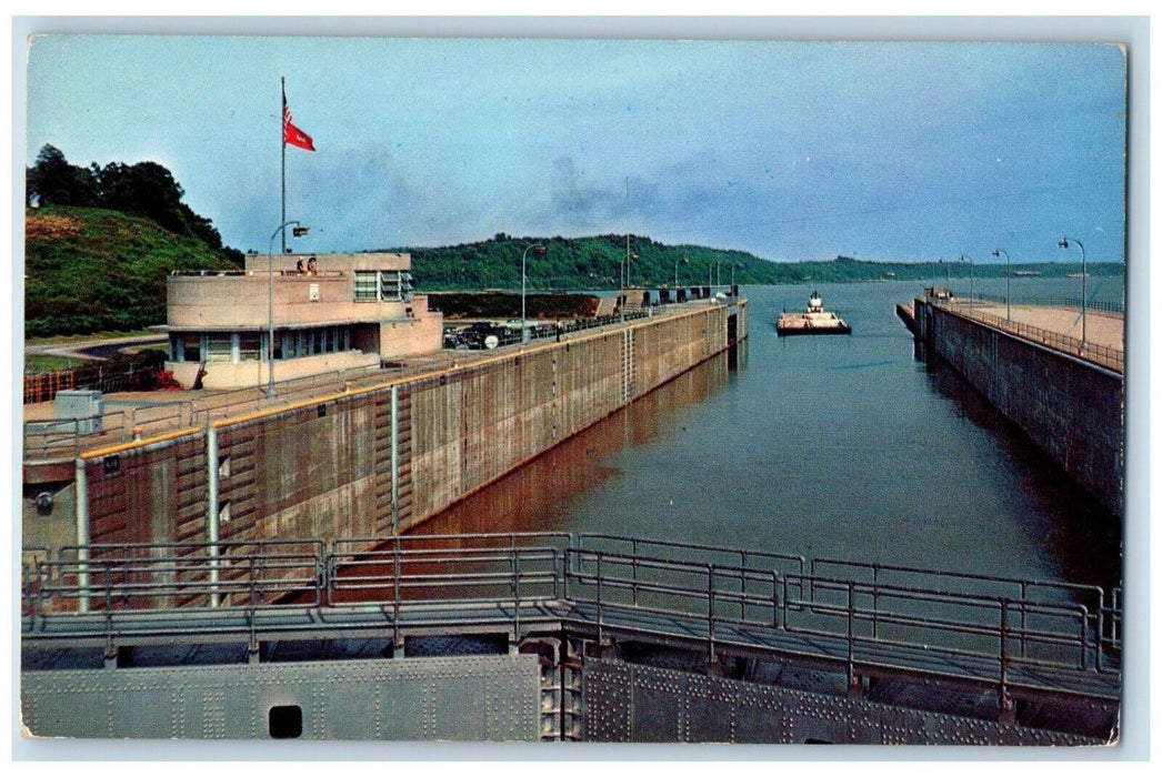 c1960 Locks Kentucky Dam Water-Way West Kentucky Tennessee Valley Auth. Postcard