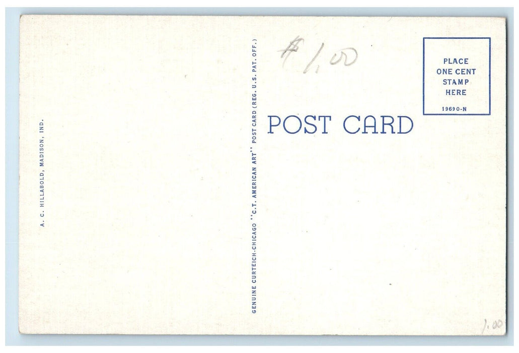 c1940 Scenic View PCC ST L Railroad Cut Madison Indiana Antique Vintage Postcard