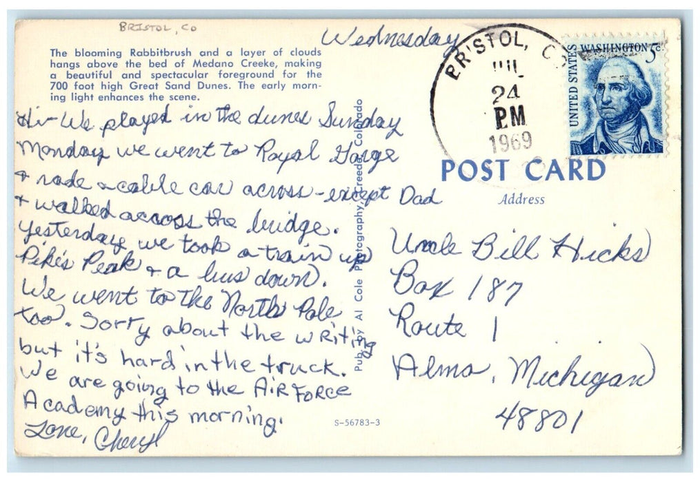 1969 Rabbitbrush Medano Creek Great Sand Dunes Bristol Colorado Antique Postcard