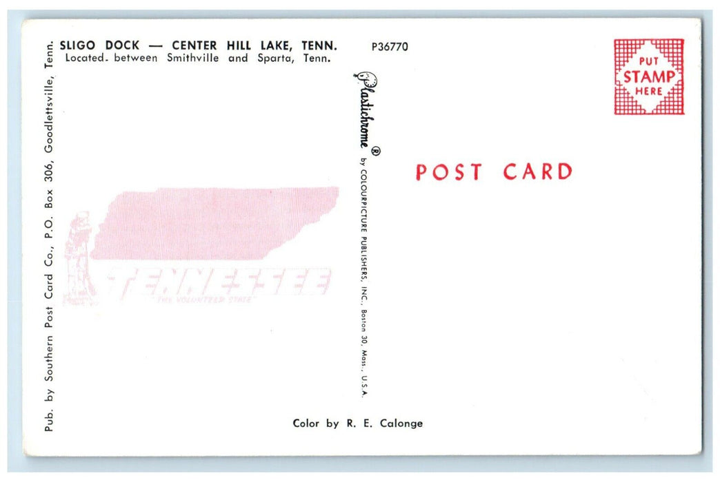 c1960 Aerial View Sligo Dock Center Hill Lake Tennessee Antique Vintage Postcard