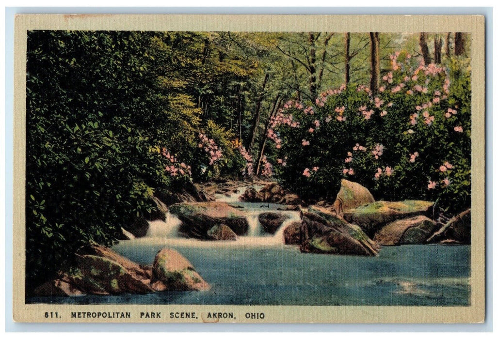 1940 Scenic View Metropolitan Park Scene Akron Ohio OH Vintage Unposted Postcard