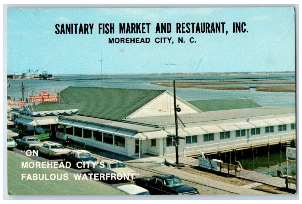 c1960 Sanitary Fish Market Restaurant Inc Morehead City North Carolina Postcard