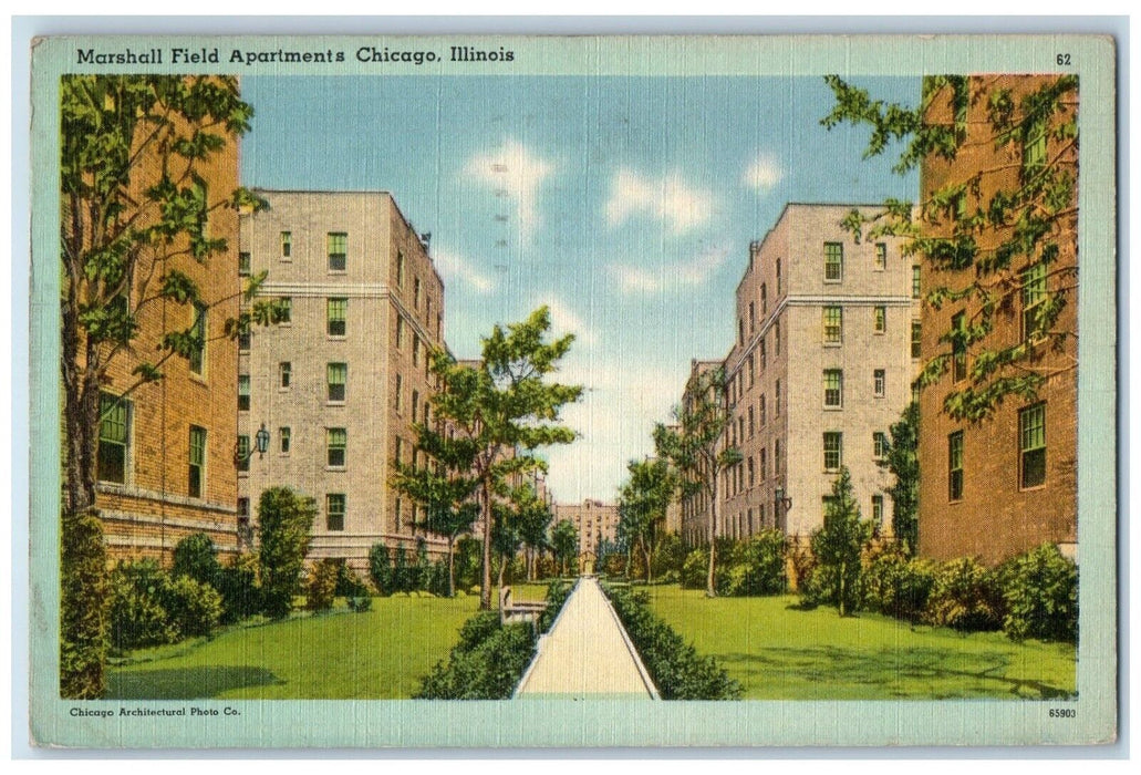 1946 Marshall Field Apartments Exterior Building Field Chicago Illinois Postcard