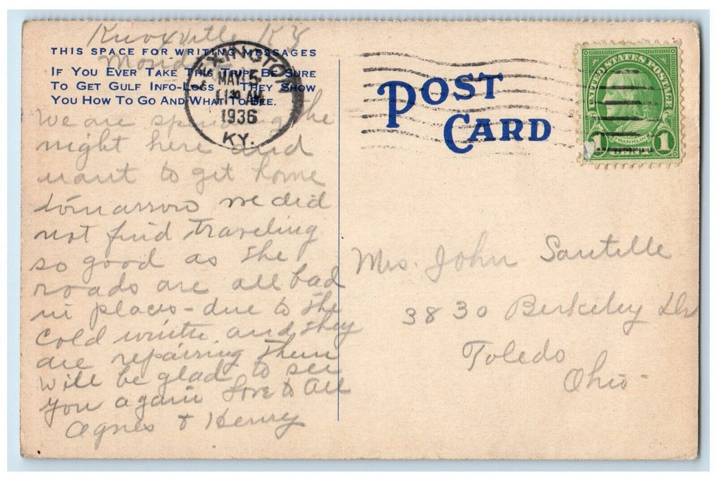 1936 Sportsman Paradise Cordele GA Lake City Florida Lexington Kentucky Postcard