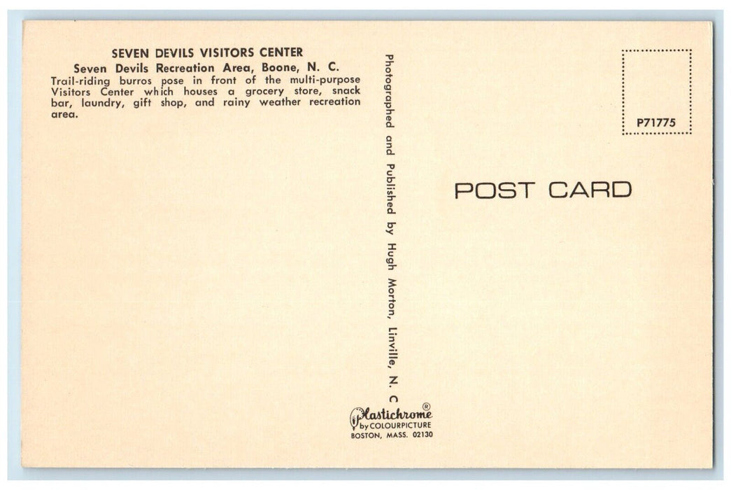 c1960 Seven Devils Visitors Center Recreation Area Boone North Carolina Postcard