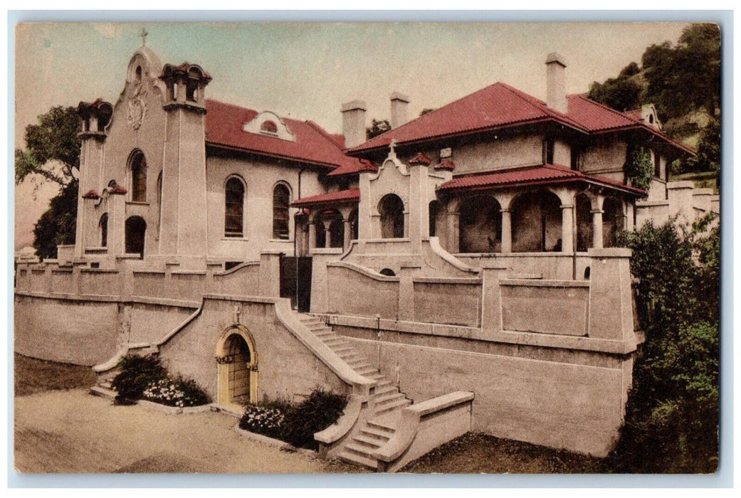 c1940 Camelite Monastery Exterior Building Stair Wheeling West Virginia Postcard