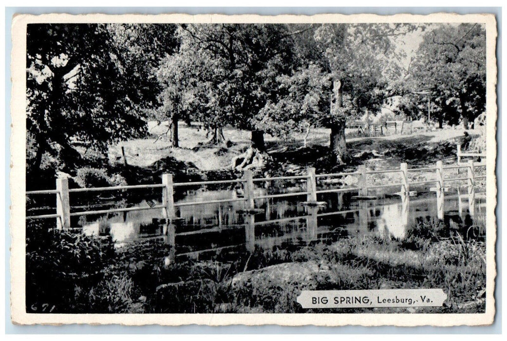 c1940 Big Spring River Lake Fence Leesburg Virginia VA Vintage Antique Postcard