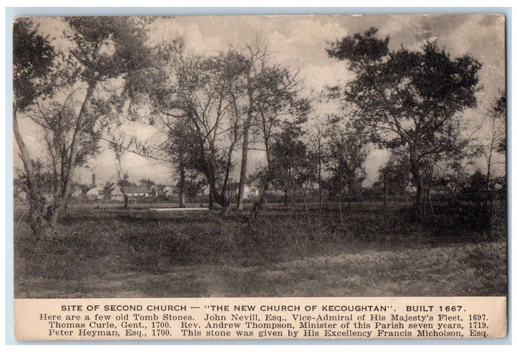 c1940 Site Second Church Kecoughtan Tomb Stones John Nevill Virginia VA Postcard