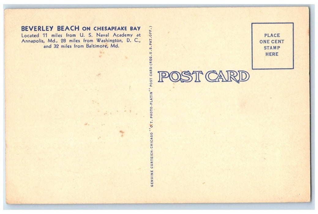 c1940 Beverley Beach Chesapeake Bay Multiview Mayo Maryland MD Vintage Postcard
