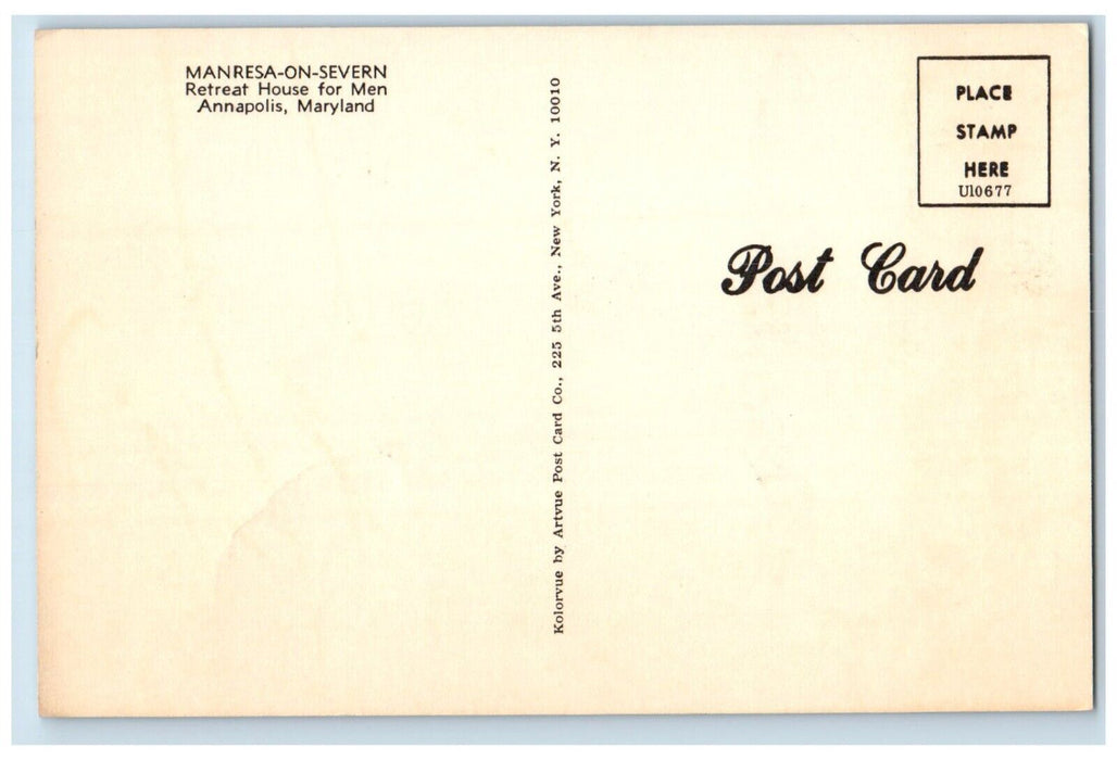 c1960 Manresa-On-Severn Retreat House Exterior Men Annapolis Maryland Postcard