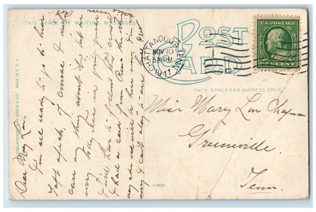 1911 Hamilton National Bank Building Chattanooga Tennessee TN Vintage Postcard