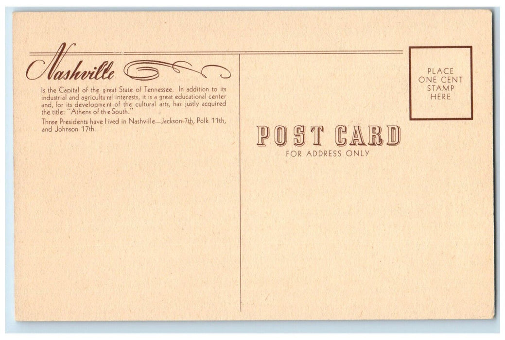 c1940 Parthenon American National Bank Building Nashville Tennessee TN Postcard