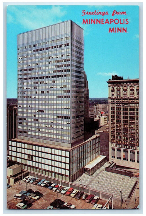 c1960 First National Bank Building Greetings Minneapolis Minnesota MN Postcard