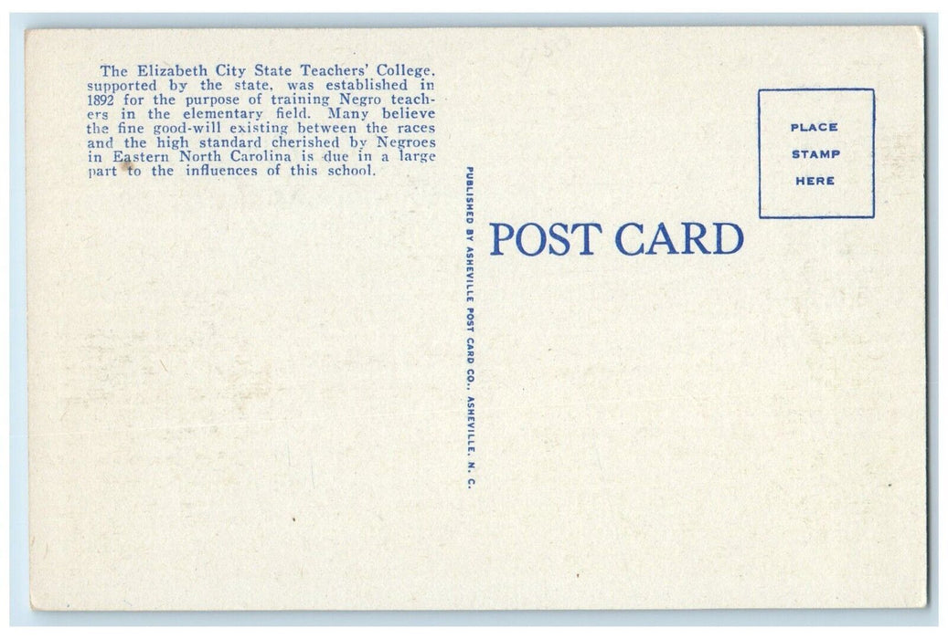 1940 Exterior Elizabeth City State Park Teachers College North Carolina Postcard