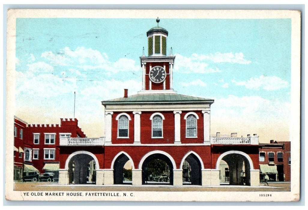 1928 Exterior View Ye Olde Market Fayetteville North Carolina NC Posted Postcard