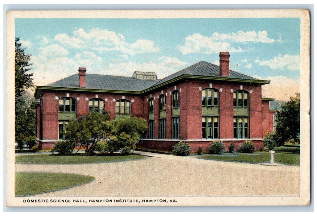 c1920 Domestic Science Hall Hampton Institute Hampton Virginia Vintage Postcard