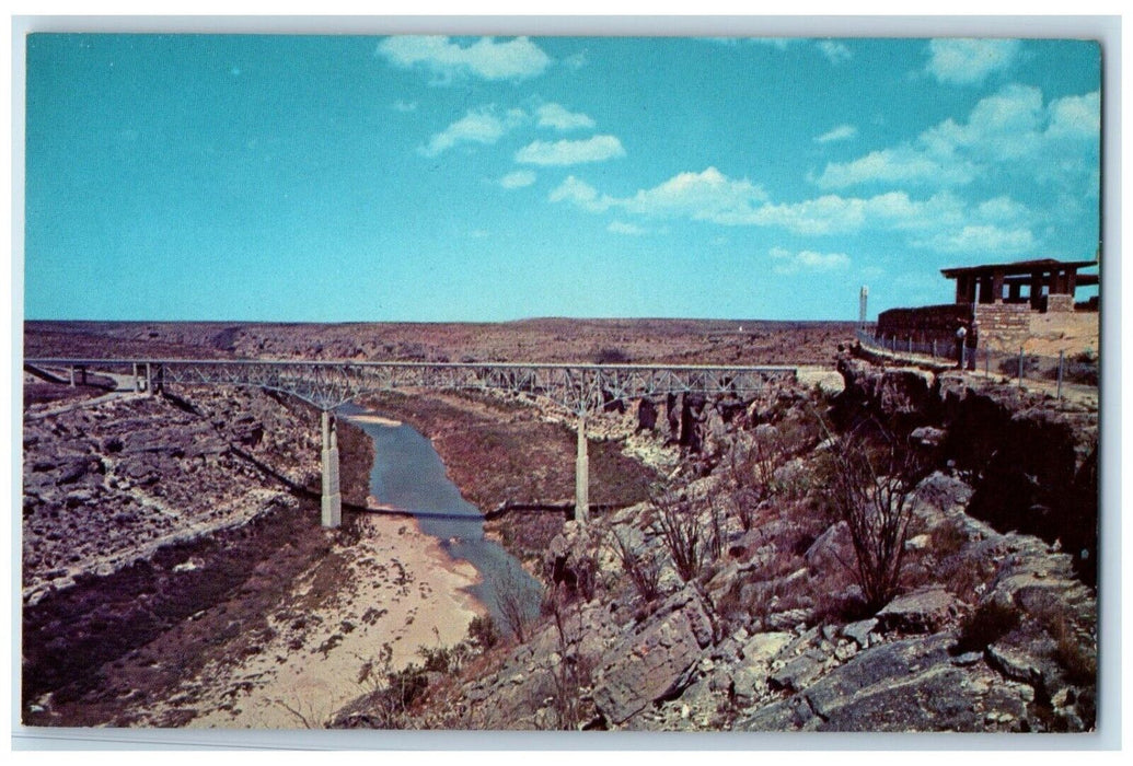 c1960 Scenic View Pecos High Bridge Pecos River Canyon Texas TX Antique Postcard