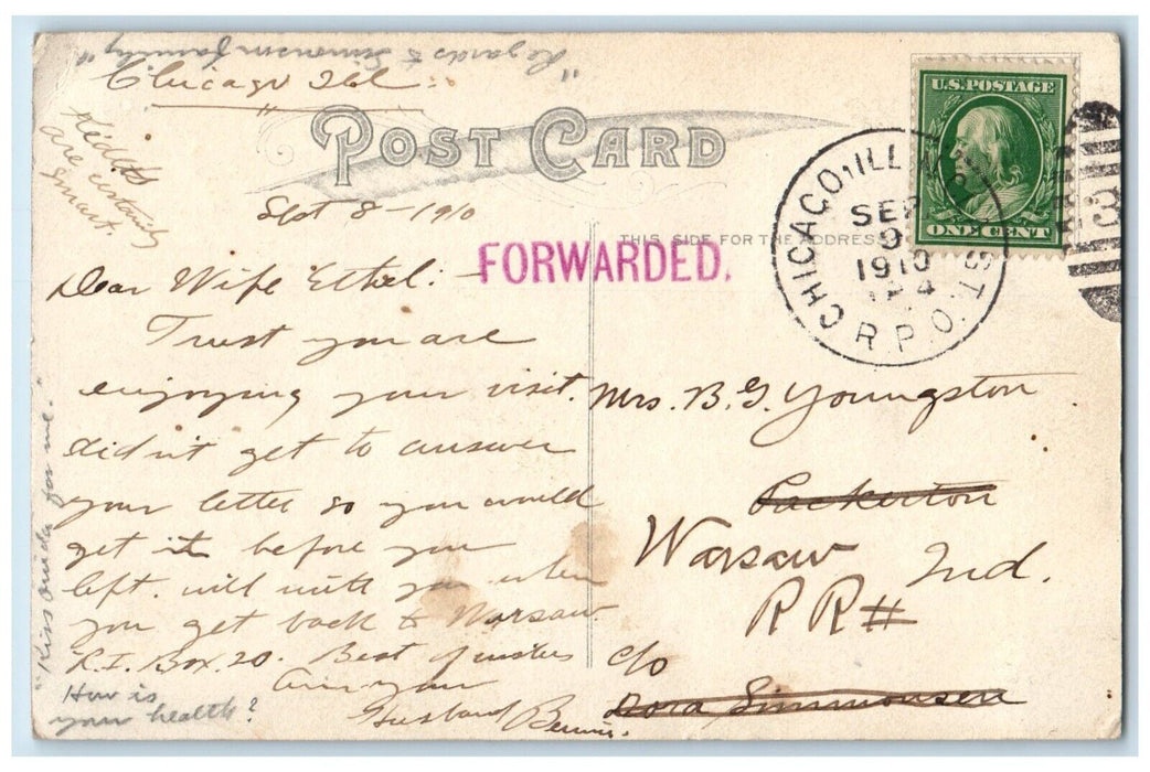 1910 Pretty Woman Curly Long Hair Fantasy Chicago Illinois RPO Antique Postcard