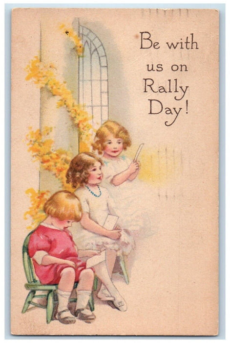 1923 Rally Day Children Flowers Coffeyville Kansas KS Posted Antique Postcard
