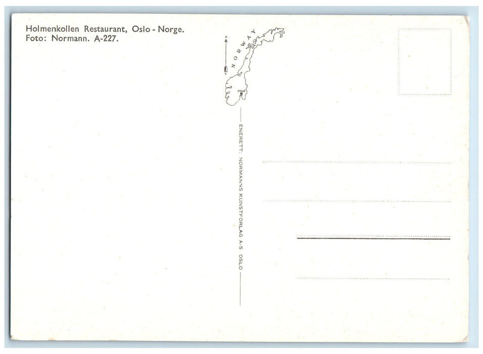 c1950's Holmenkollen Restaurant Osle Norge Norway Unposted Multiview Postcard