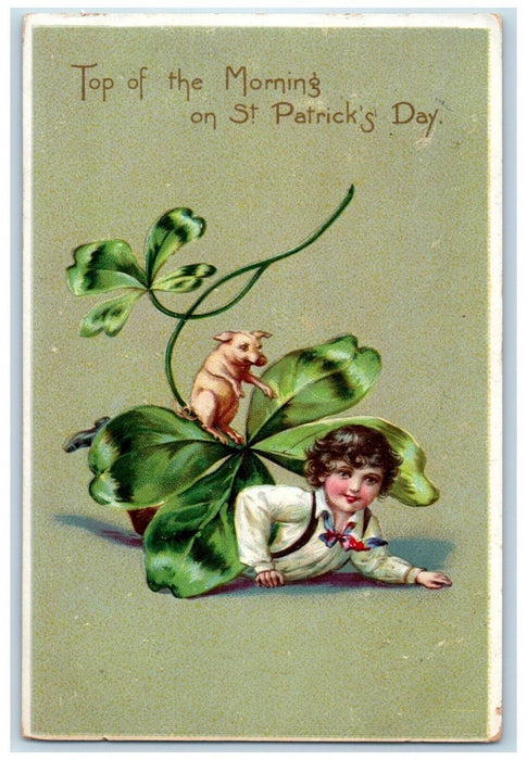 1907 St. Patrick's Day Little Boy Shamrock Philadelphia PA Tuck's Postcard