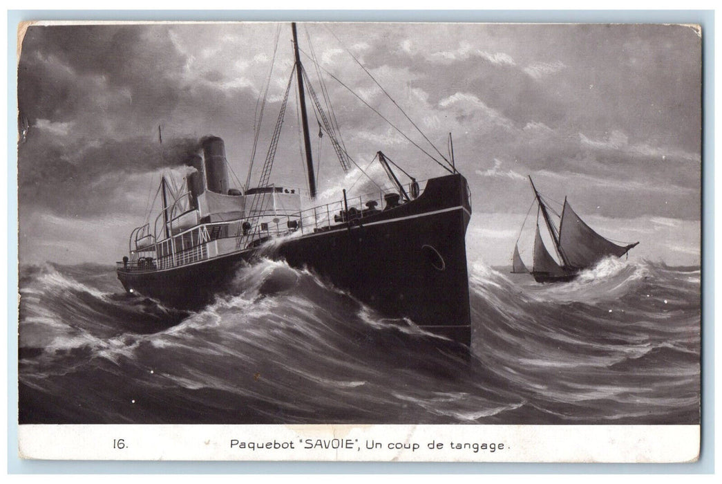 1889 Savoy Liner A Pitch Shot General Maritime Antique Unposted Postcard