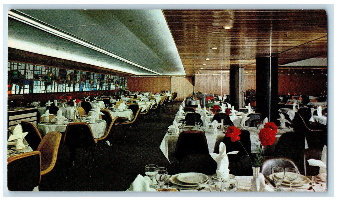 c1950's The Sharon Tourist Class Dining Room SS Shalom Israel Vintage Postcard
