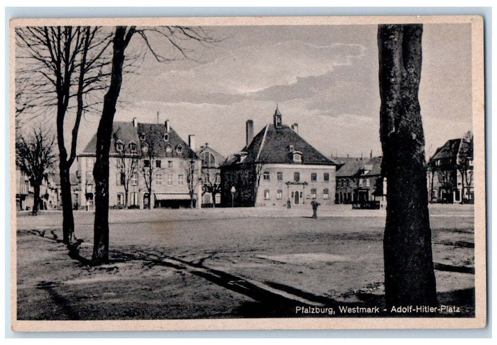 c1920's Adolf Hitler Platz Pfalzburg Westmark France Antique Postcard