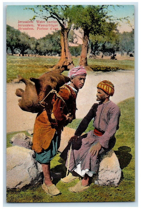 c1910's Jewish Man Water Carrier Jerusalem Israel Unposted Antique Postcard