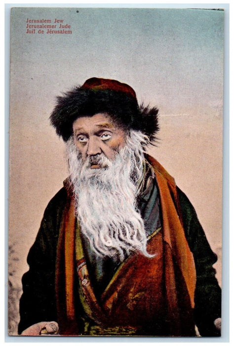c1910's Yeminite Jew Chief In JerusaIem Israel Unposted Antique Postcard