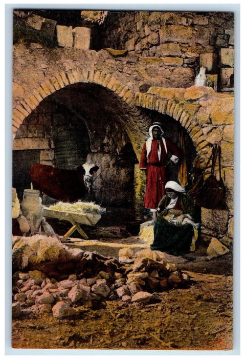 c1910's Native Home Near Bethlehem Jerusalem Israel Unposted Antique Postcard