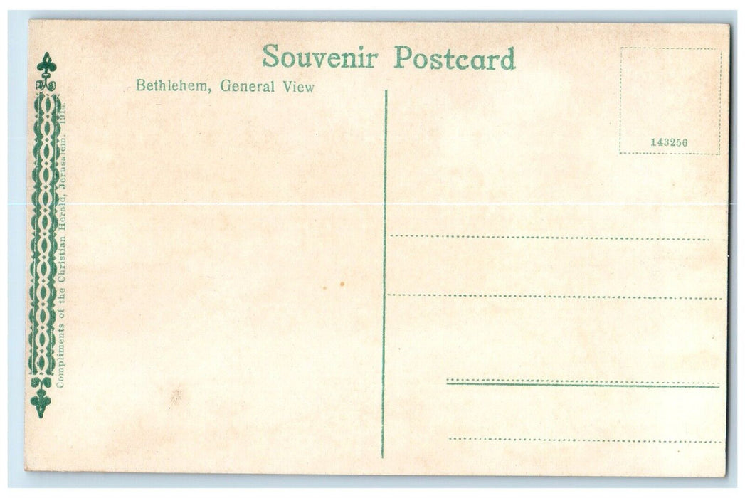 c1910's General View Of Bethlehem Israel Unposted Antique Postcard