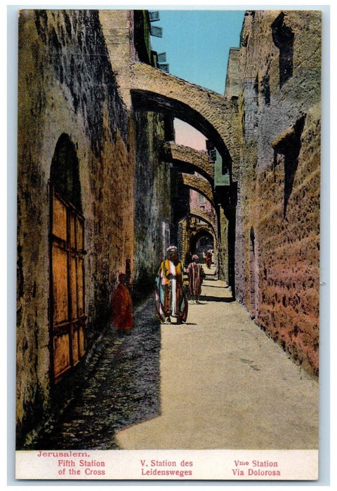 c1910's Fifth Station Of The Cross Jerusalem Israel Unposted Antique Postcard