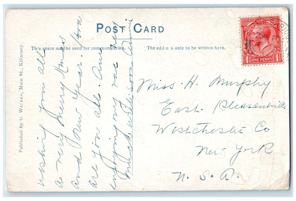 c1920's McArtie Mor's Castle and Lower Lake Killarney From Ireland Postcard