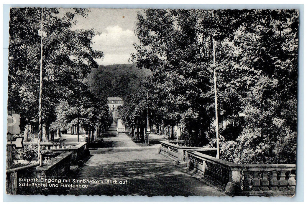 c1910 Entrance to the Kurpark with a Bridge Wiesbaden Germany Antique Postcard