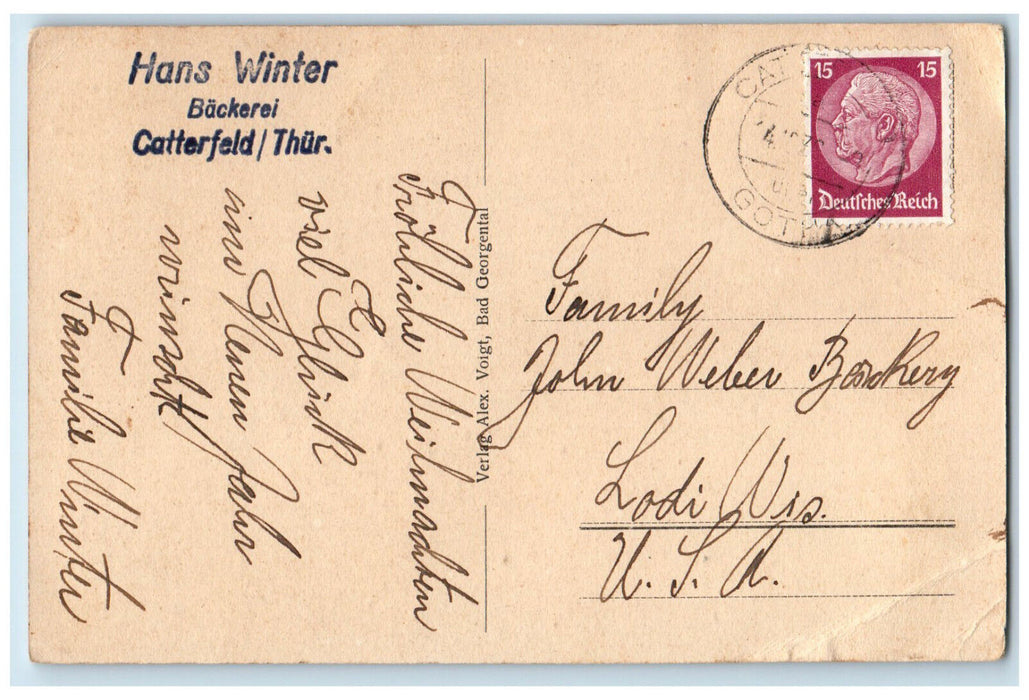 1947 View Of Catterfeld And Altenbergen From Hoher Gemeinde Germany Postcard