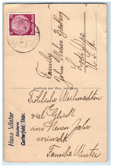 1947 View Of Catterfeld And Altenbergen From Hoher Gemeinde Germany Postcard