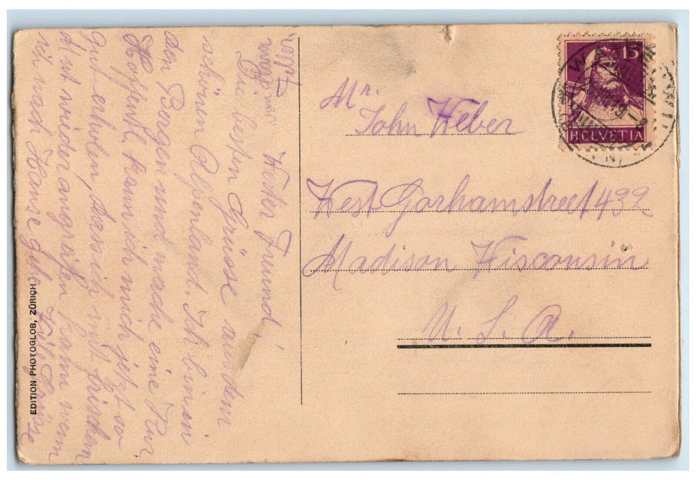 c1940's Lauterbrunnen - Unterer Trummelbachfall Switzerland Vintage Postcard