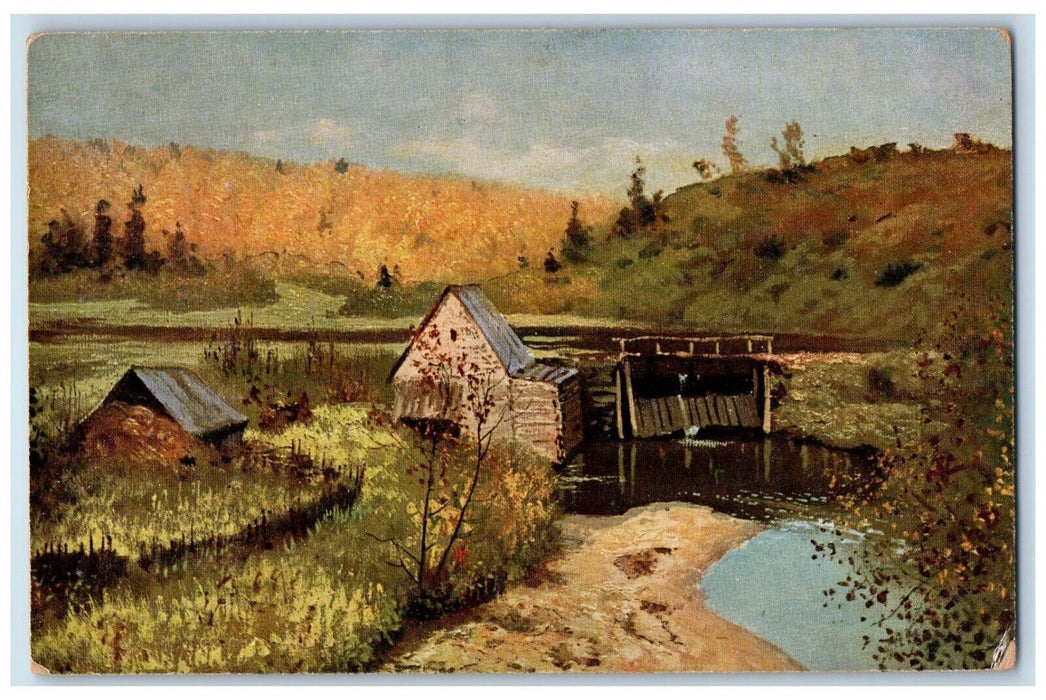 c1910's View Of Levitan The Mill Art Russia Posted Antique Postcard