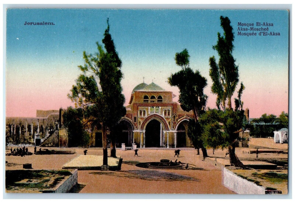 c1910's View Of Mosque El Aksa Jerusalem Israel Unposted Antique Postcard