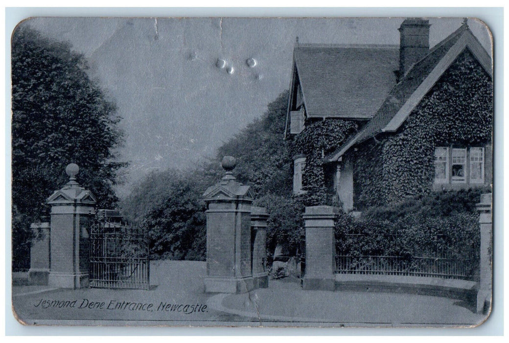 c1910 Jesmond Dene Entrance Newcastle Upon Tyne England Antique Postcard