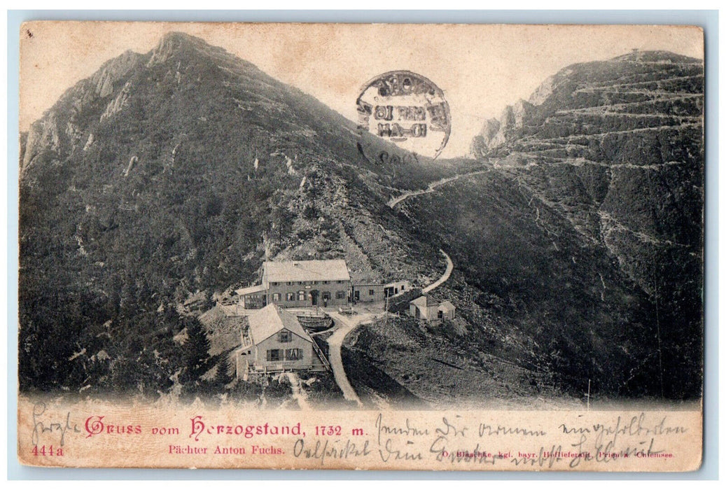 1902 Gruss Vom (Greetings from) Herzogstand Germany Antique Posted Postcard