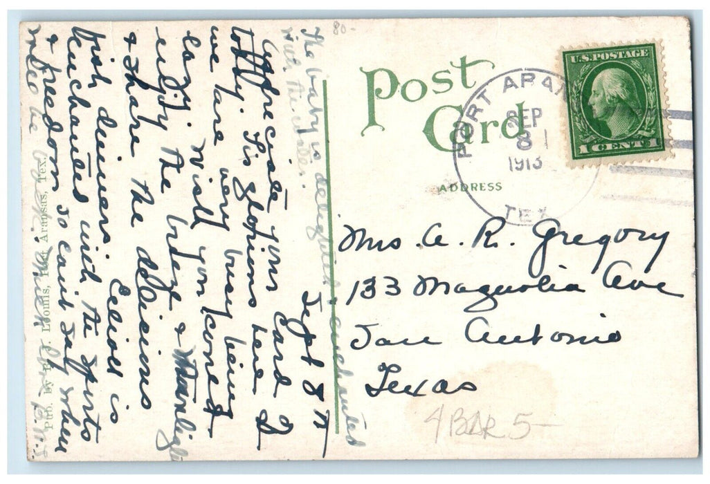 1913 Foong Suey And Saint Ronald At Wharf Port Arkansas Texas TX Posted Postcard