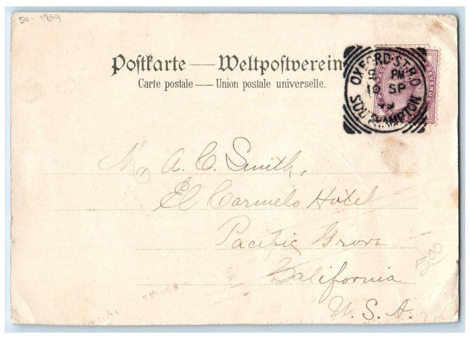 1899 Dampfer Barbarossa Steamer Ship Boat Pacific Grove California CA Postcard