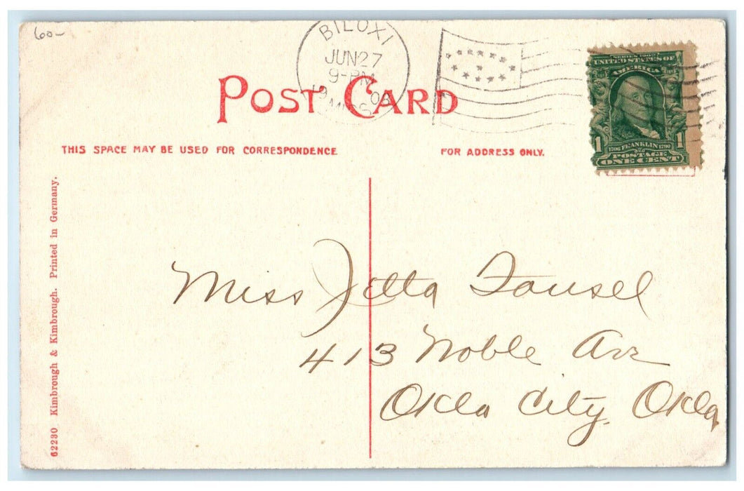 1908 Sailboat Annual Regatta Biloxi Mississippi MS Posted Antique Postcard